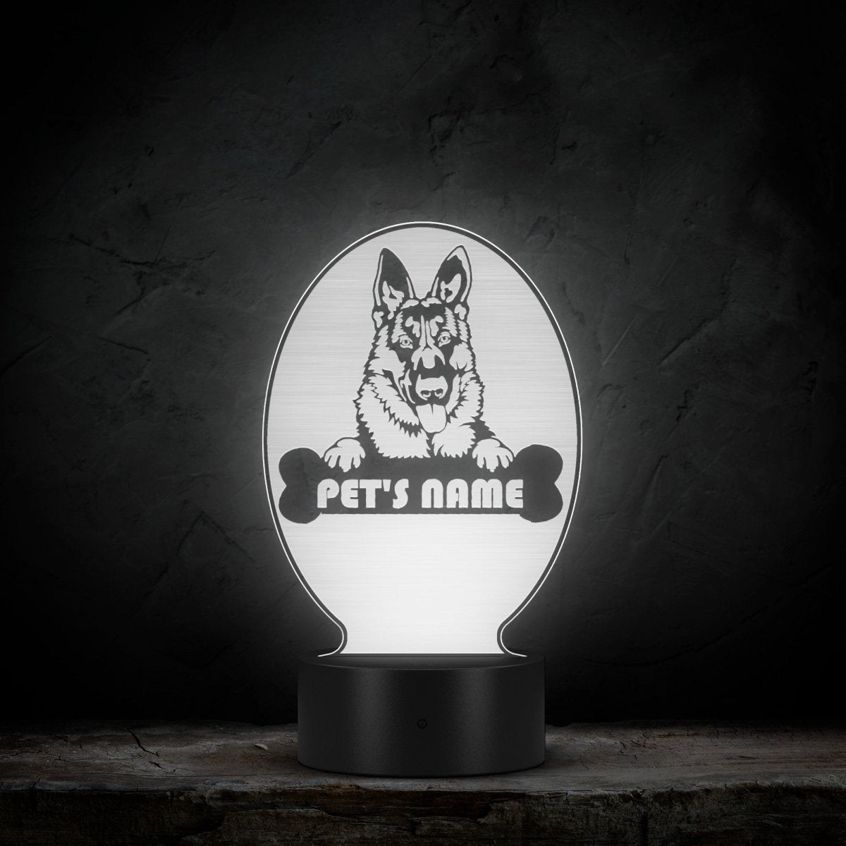 Customized German Shepherd Oval LED Sign Art - Best Friends Art