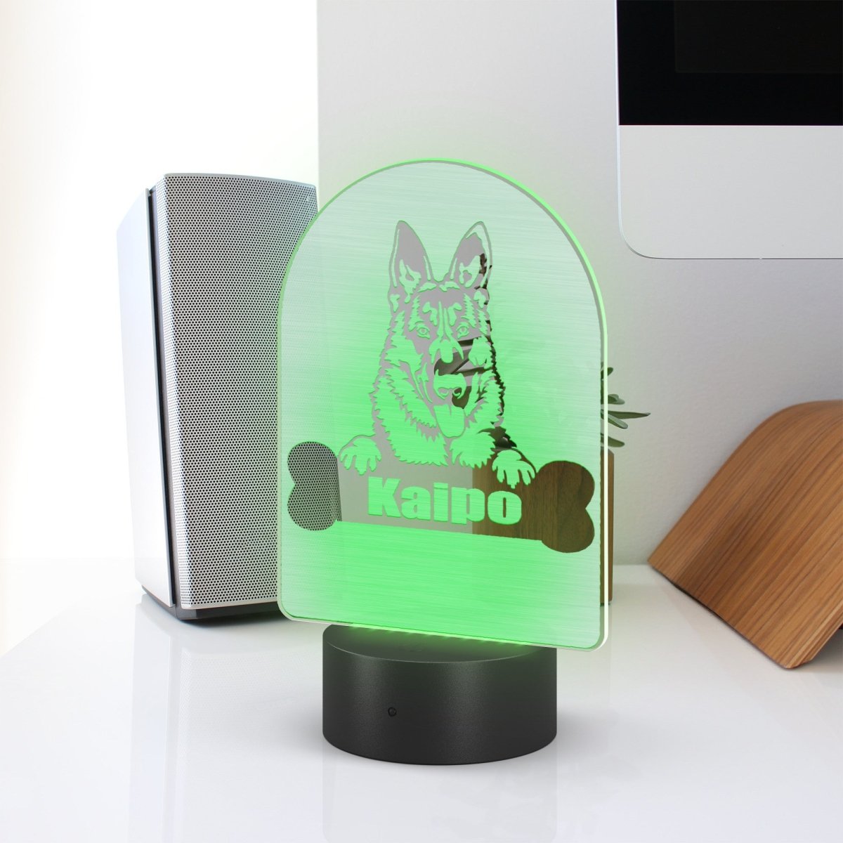 German Shepherd Arc Acrylic LED Sign - Best Friends Art