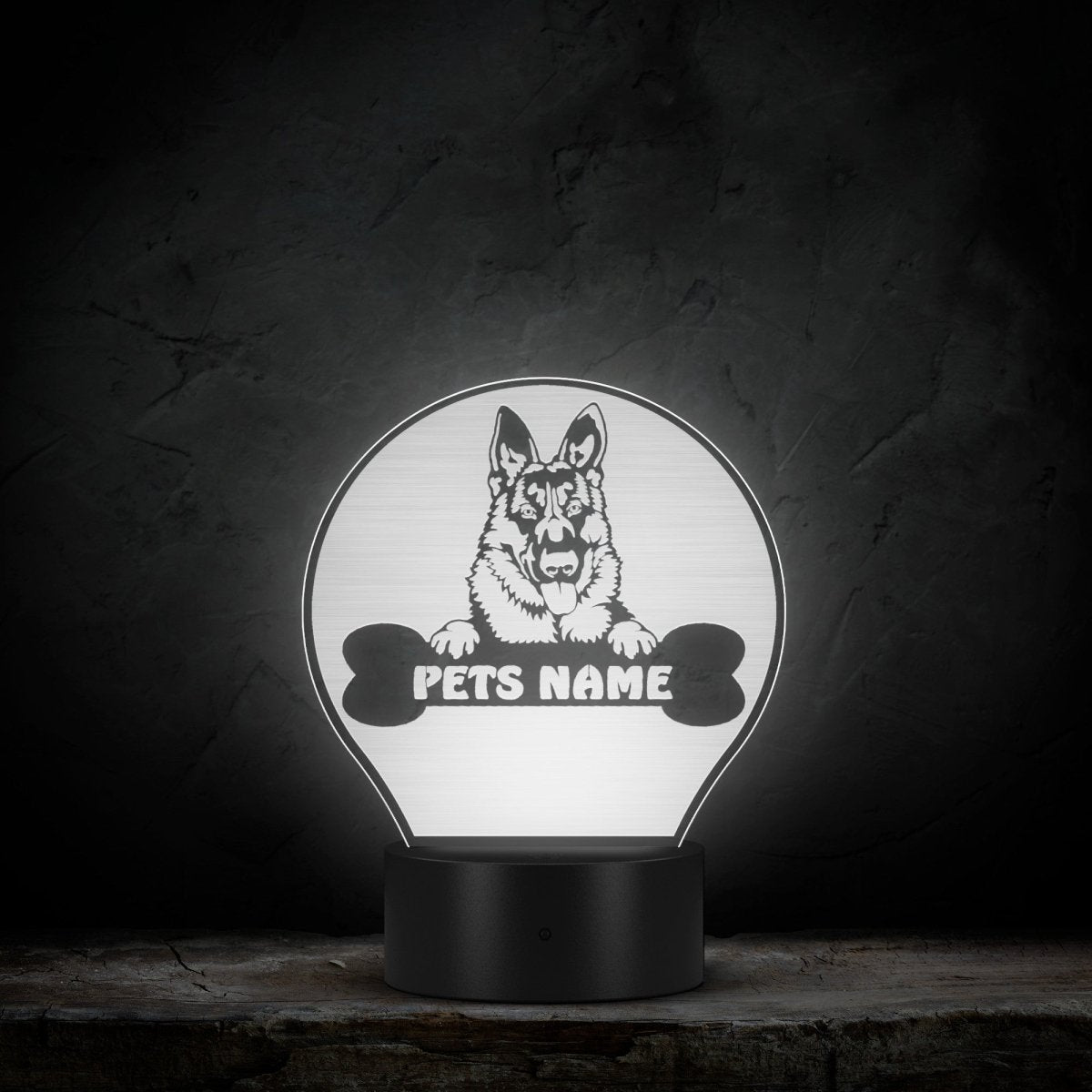 German Shepherd LED Sign - Round - Best Friends Art