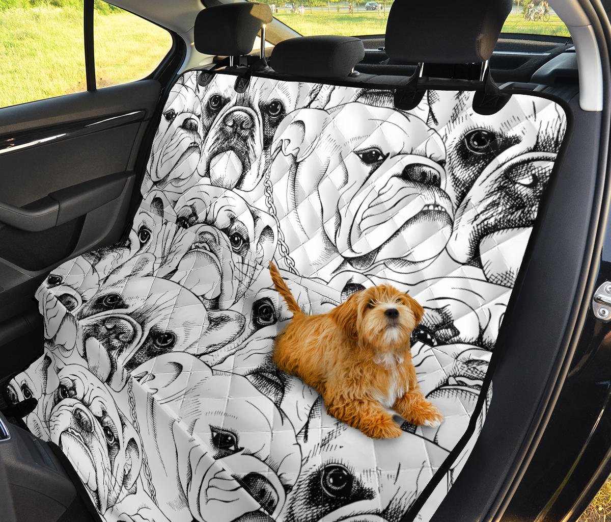 Bulldog Back Seat Cover - Best Friends Art