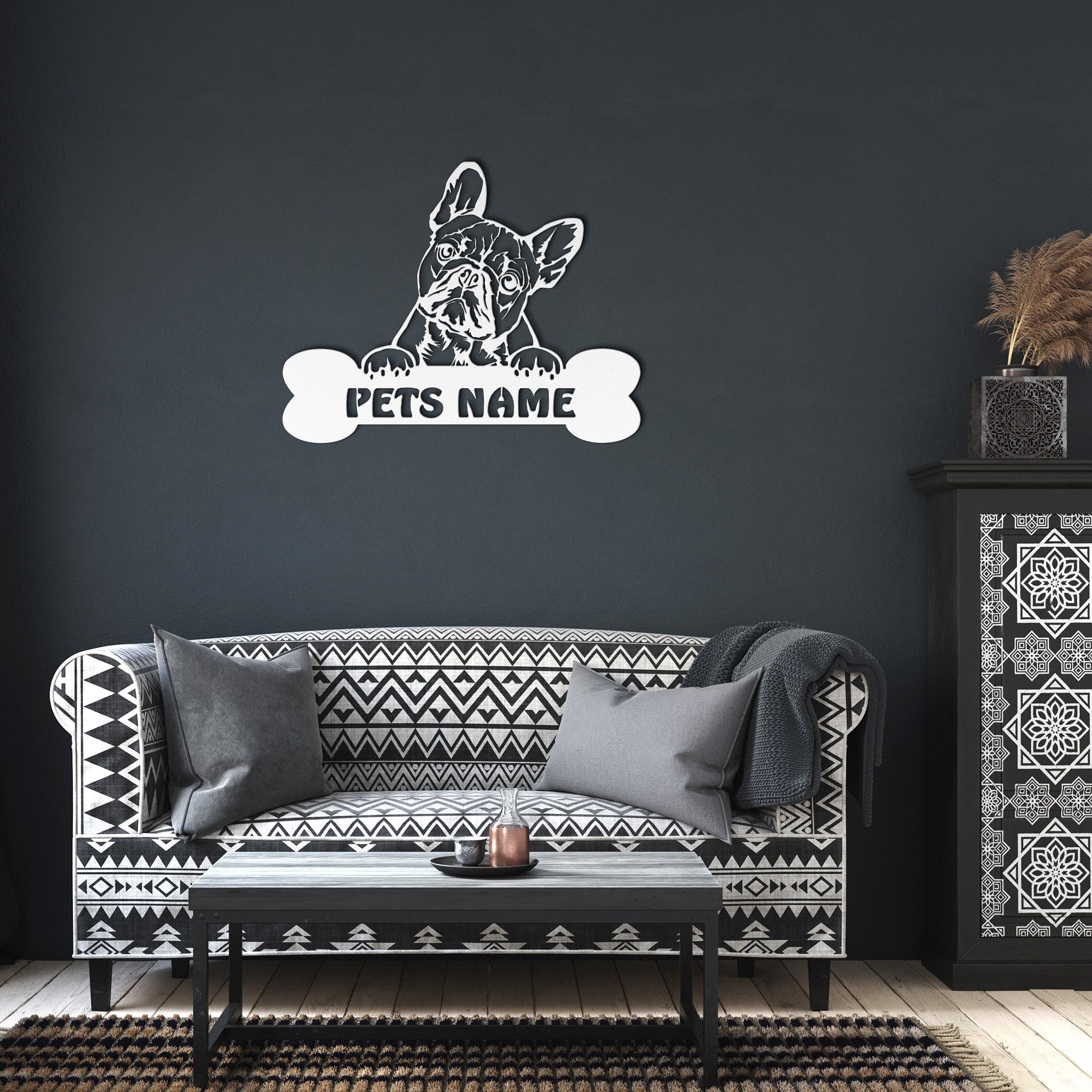 Custom French Bulldog Metal Wall Art - Best Friends Art