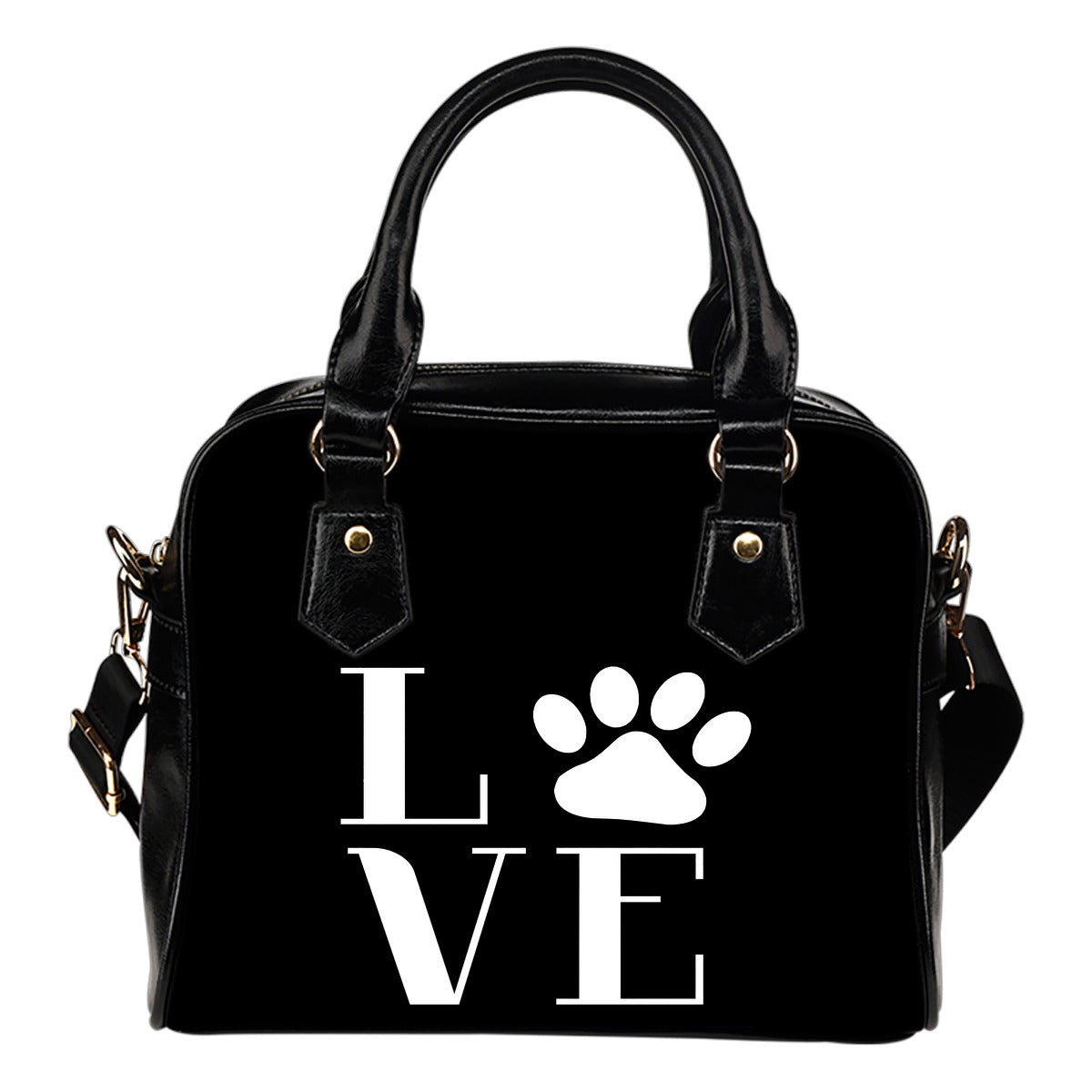 NP Love Dogs Leather Shoulder Handbag - Best Friends Art
