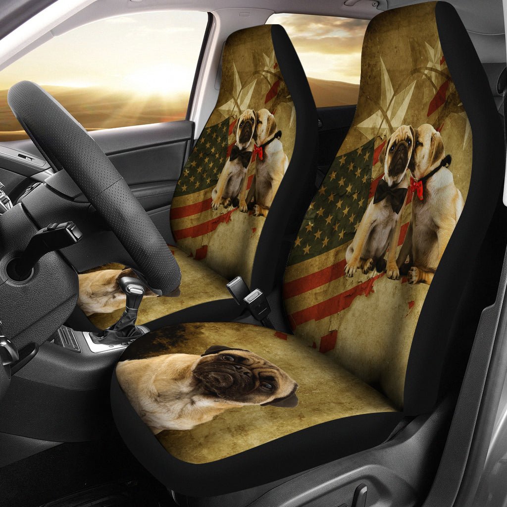 Pugs Universal Seat Cover (Set of 2) - w/ FREE Shipping! - Best Friends Art