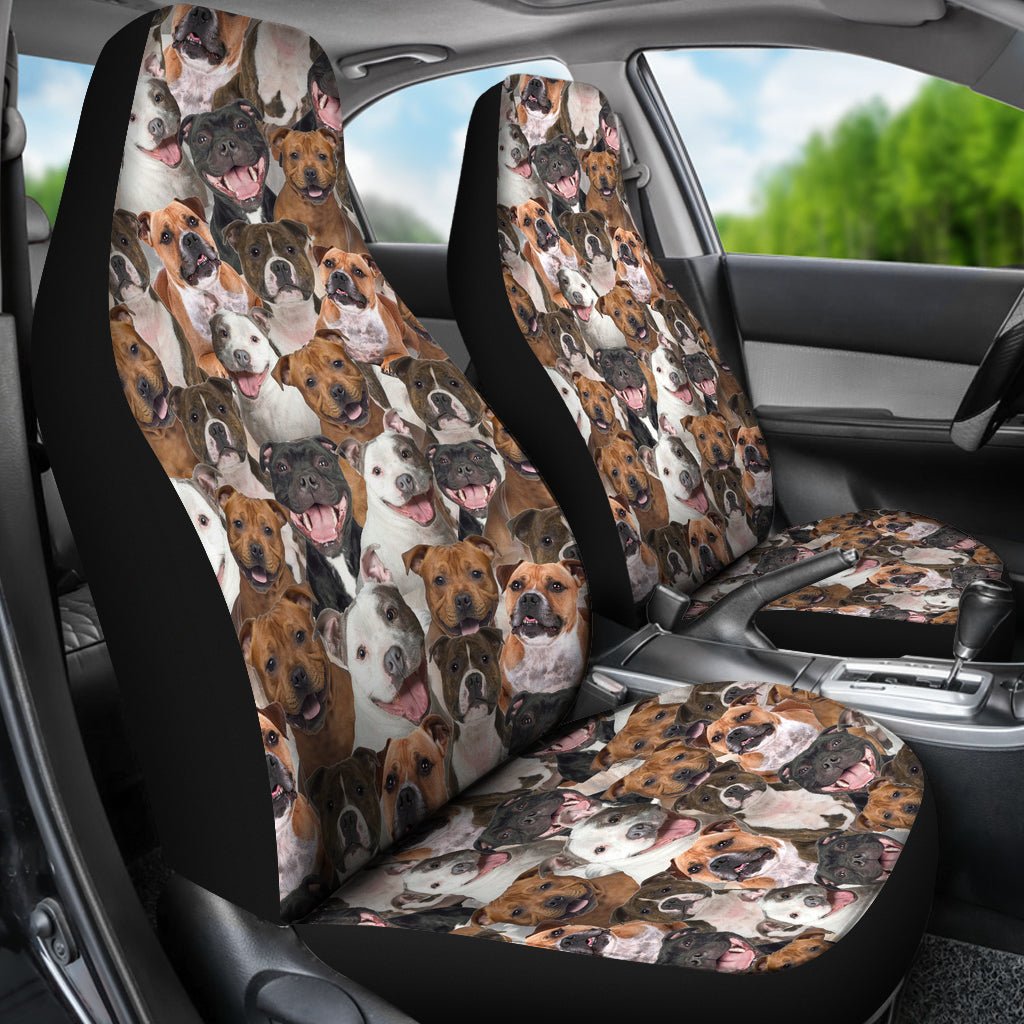 Staffordshire Pitbull Terrier Universal Car Seat Covers (Set of 2) - w/ FREE Shipping! - Best Friends Art
